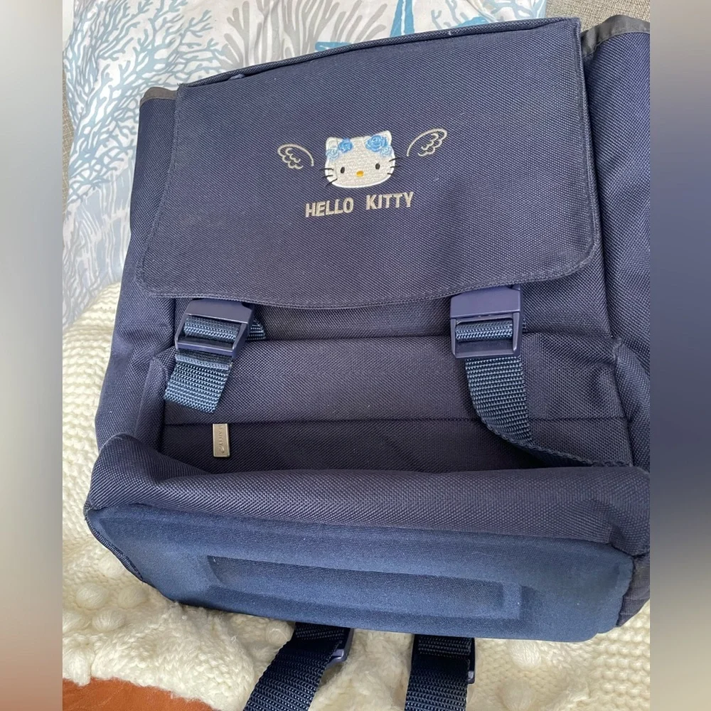 Sanrio Hello Kitty Angel wings  embroidered Navy Blue Mini Satchel backpack